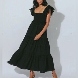 Cleobella Marilyn Ruffle Sleeved Ankle Maxi Dress Small